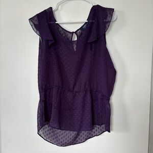 🎉4/30$🎉 Reitmans PolkaDot Sheer Ruffle Blouse - Size XL Petite